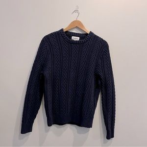 Men’s Navy Cable Knit Sweater - Medium